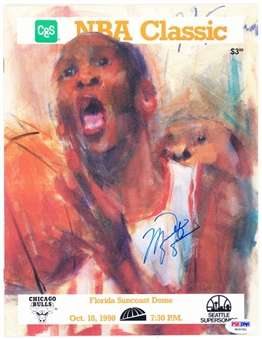 1990 Michael Jordan Signed NBA Classic Program (PSA/DNA)